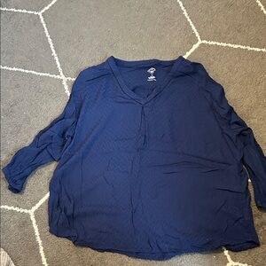 St. John's Bay Deep Blue V-Neck Blouse